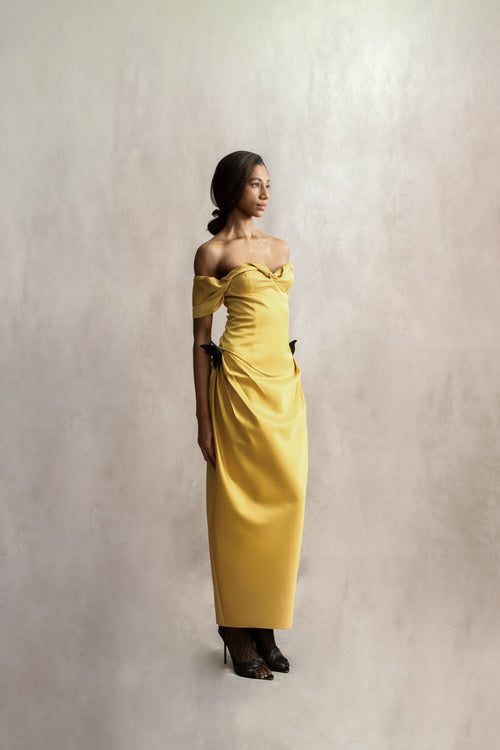 Draped Column Maxi Skirt – Mimosa