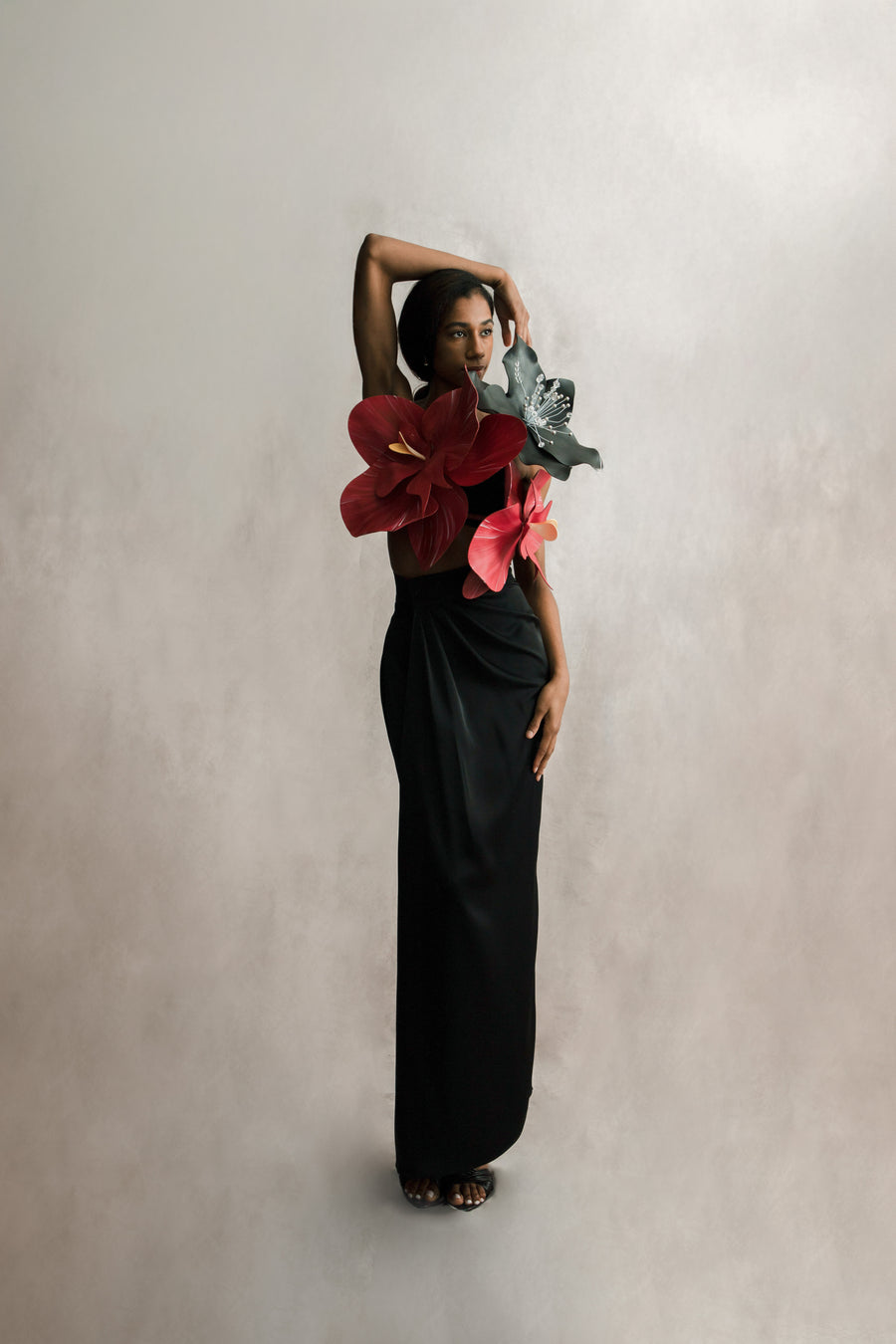 1. The Draped Wrap Column Dress